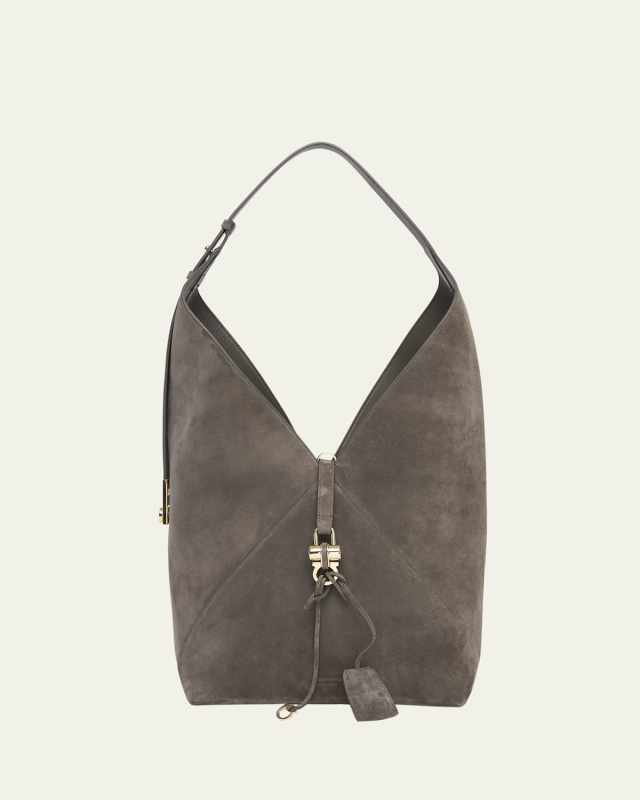Origami Suede Hobo Tote Bag